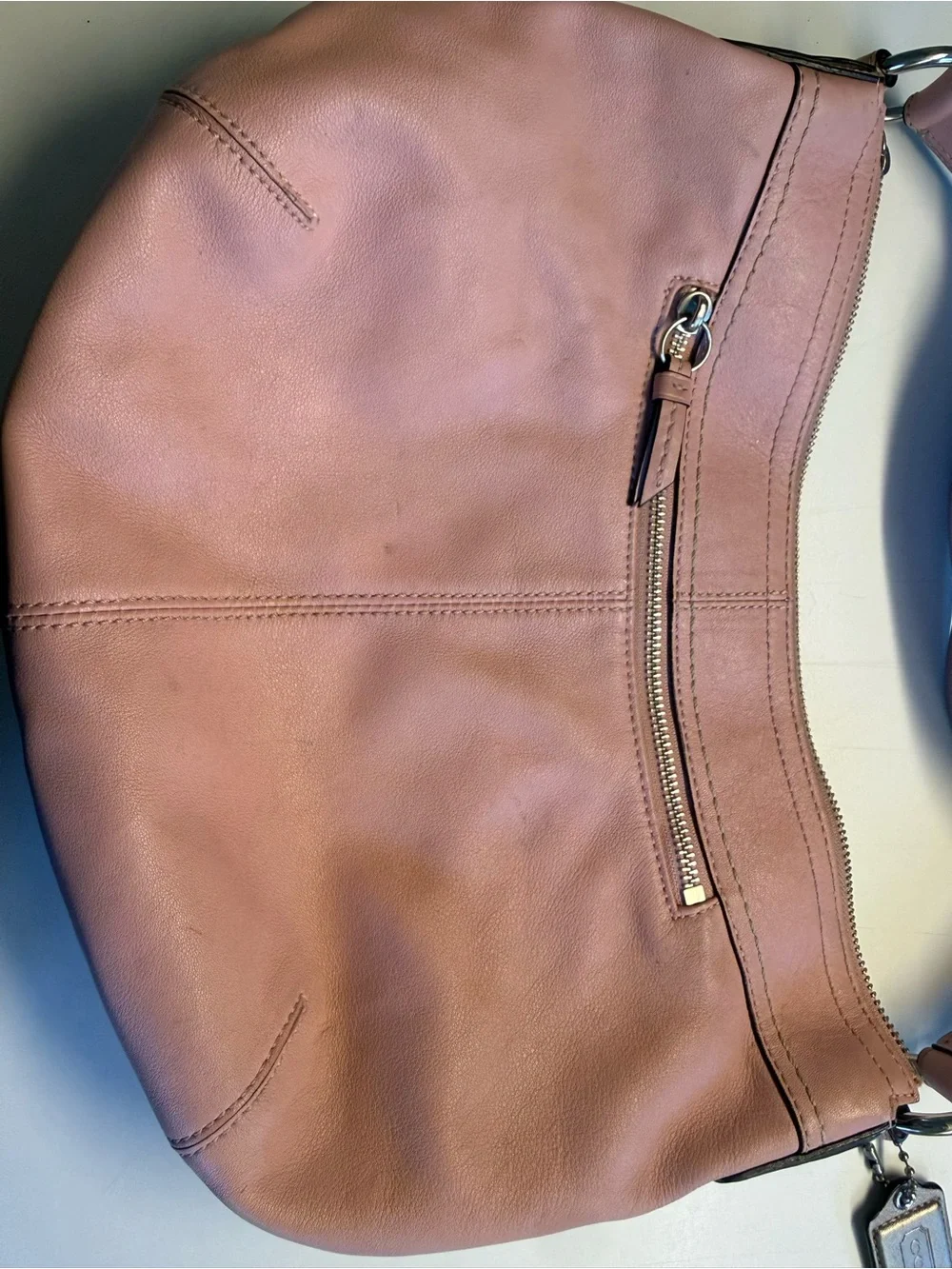Vintage Coach Soho Blush Pink Smooth Leather Shoulder Bag Purse F13730